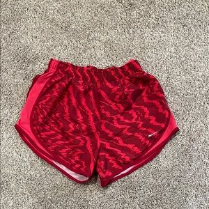 Nike Women's Red Patterned Shorts